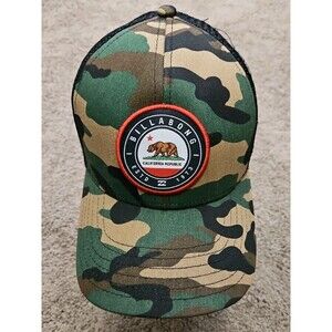 Billabong Hat Cap Snap Back Camo Logo California Republic Bear Flag Surf Skate